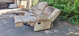 CORICRAFT Etosha Genuine Leather Recliner Couch Three Pullup Sofa Lazyboy 230cm