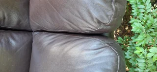 2 by 2 Genuine Full Leather Couches Windsor Petite Range set Dark Milano Brown color 185cm each