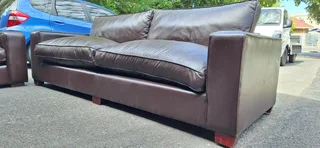 Modern Chobe Milano Dark Brown colour Full Leather Lounge suite Large 2 and 3 seater Couches