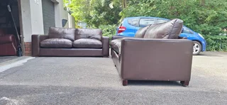 Modern Chobe Milano Dark Brown colour Full Leather Lounge suite Large 2 and 3 seater Couches