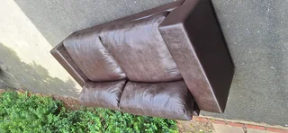 Stylish KLOOFTIQUE Nu York Cubist Style LARGE Seater Genuine Leather Couch Brown Colour 223cm