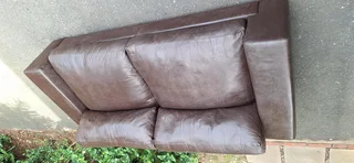Stylish KLOOFTIQUE Nu York Cubist Style LARGE Seater Genuine Leather Couch Brown Colour 223cm