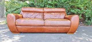 Genuine Leather Couch 3 Seater  Zambezi Tan Brown colour 210cm