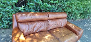 Genuine Leather Couch 3 Seater  Zambezi Tan Brown colour 210cm