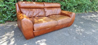 Genuine Leather Couch 3 Seater  Zambezi Tan Brown colour 210cm