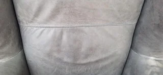 95cm CORICRAFT Full Leather Sebastian 1 Seater Wingback Arm-Chair Elephant Grey color