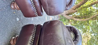 Solid CORICRAFT Leather Lounge Suite Colonial Milano Dark Brown Big 3 plus 2 Seater Couches