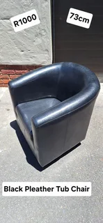 Pleather Milano Black Tub Chair