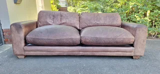 230cm CORICRAFT Leather 3 seater Couch Chobe Hazelnut Brown colour