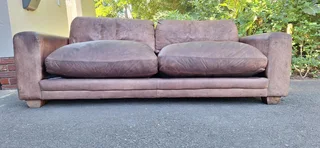 230cm CORICRAFT Leather 3 seater Couch Chobe Hazelnut Brown colour