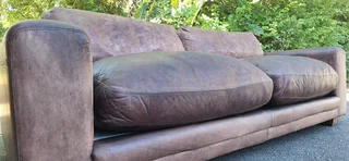 230cm CORICRAFT Leather 3 seater Couch Chobe Hazelnut Brown colour