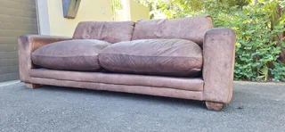 230cm CORICRAFT Leather 3 seater Couch Chobe Hazelnut Brown colour