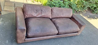 230cm CORICRAFT Leather 3 seater Couch Chobe Hazelnut Brown colour