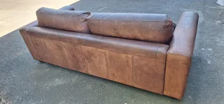 230cm CORICRAFT Leather 3 seater Couch Chobe Hazelnut Brown colour