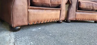 Two Large 1 Seater KUDU Leather Arm Chairs Sabi Kamili Range Couches 123cm R5500 each