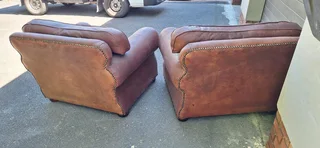 Two Large 1 Seater KUDU Leather Arm Chairs Sabi Kamili Range Couches 123cm R5500 each