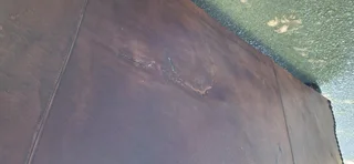 Stunning 240cm KUDU Leather 3 seater Sabi Kamili Range Couch with studs