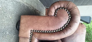 230cm Coricraft 2 to 3 seater Leather Couch Afrique Range Zambezi Brown colour