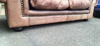 230cm Coricraft 2 to 3 seater Leather Couch Afrique Range Zambezi Brown colour