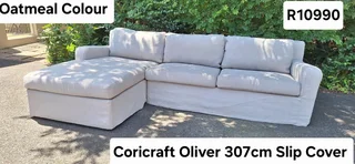 307m Coricraft Slip Cover L Shaped Couch Lefthf Daybed Oliver Slouch Oatmeal Colour