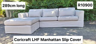 Lovely Clean Coricraft Slip Cover L Shaped Couch Lefthf Daybed Manhattan Oatmeal Brown Colour