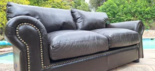 Kloppers Leather Couch Large 2 Seater in Milano Dark Brown 186cm