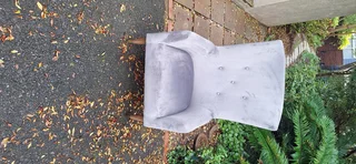 Eva 70cm Classic Velvet Material Modern Styled Wingback 1 seater Chair Steel Grey colour