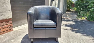 Pleather Milano Black Tub Chair