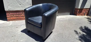 Pleather Milano Black Tub Chair