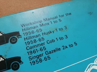 Hillman Minx Workshop Manual (Price Includes Postage)