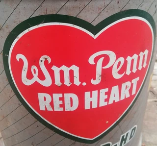 Vintage WM Penn Red Heart Motor Oil Can