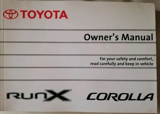 Toyota Corolla RunX Owners Manual 2004 (Price Includes Postage)