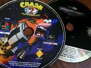 Playstation 1 Crash Bandicoot 2 and PaRappa the Rapper Games (Price Includes Postage)