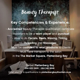 Beauty Therapist / Waxist & Massage Therapist Needed