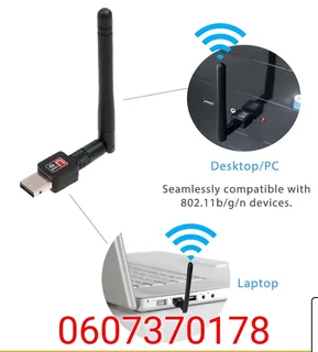 Wireless Mini Wifi Adapter with Antenna 300Mbps (Brand New)