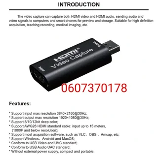 HDMI Video Capture Device HDMI to USB (Brand New)