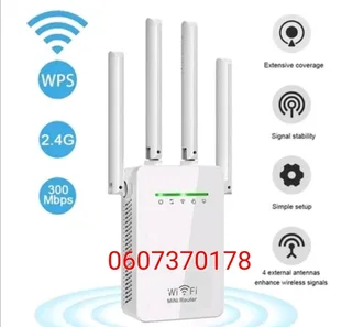 Wireless Wi-Fi Range Extender/Repeater 4 Antenna - White Colour (Brand New)  ⭐️⭐️⭐️⭐️⭐️