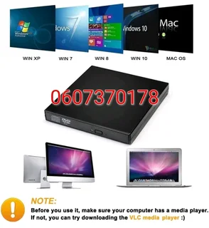 External DVD Drive Laptop and PC - DVD RW Writer Black Colour (Brand New)