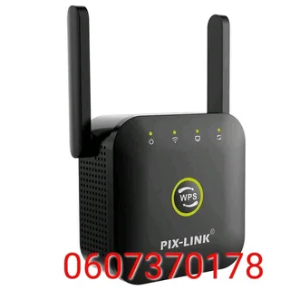 Wi-Fi Range Extender/WiFi Repeater - Pix-Link Pro LV-WR25 with Antennas Black in Colour (Brand New)