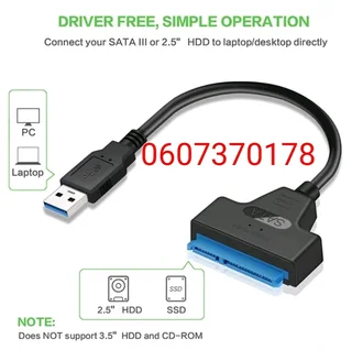 Hard Drive and SSD to USB Converter Cable USB 3.0 (Brand New) ⭐️⭐️⭐️⭐️⭐️