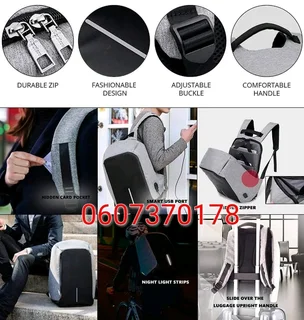 Laptop Backpack Travel Bag - Anti-Theft with USB (Brand New)