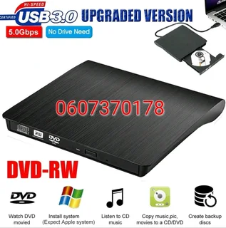 External DVD Drive Faster USB 3.0 for Laptop and PC - DVD Writer (Brand New)