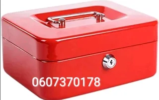 Metal Cash Box with lock and removable tray 200mm Size Red (Brand New) ⭐️⭐️⭐️⭐️⭐️