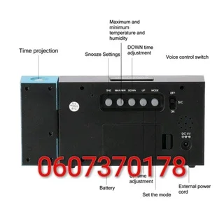 Digital Alarm Clock Full Colour LED Alarm Clock with Weather and Laser Projection (Brand New)