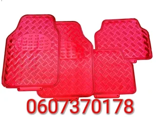 Car Mats - Aluminum Look Car Mat Set - 4 Piece - Red Colour (Brand New) ⭐️⭐️⭐️⭐️⭐️