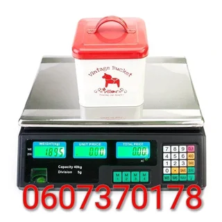 40KG Digital Electronic Scale - Stainless Steel LCD Display - Double Sided Display (Brand New)
