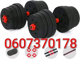 Adjustable Dumbbells Set with Extension Bar Conversion to Barbell - 20kg Set (Brand New) ⭐️⭐️⭐️⭐️⭐️
