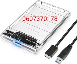 External Hard Drive Enclosure 2.5 Inch - USB 3.0 Version - Clear (Brand New)