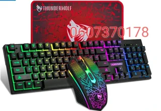 Gaming Keyboard and Mouse Set with Gaming Pad - 3 in 1 T-Wolf TF31 LED Backlit Combo Set (Brand New)