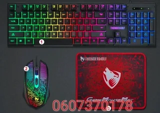 Gaming Keyboard and Mouse Set with Gaming Pad - 3 in 1 T-Wolf TF31 LED Backlit Combo Set (Brand New)